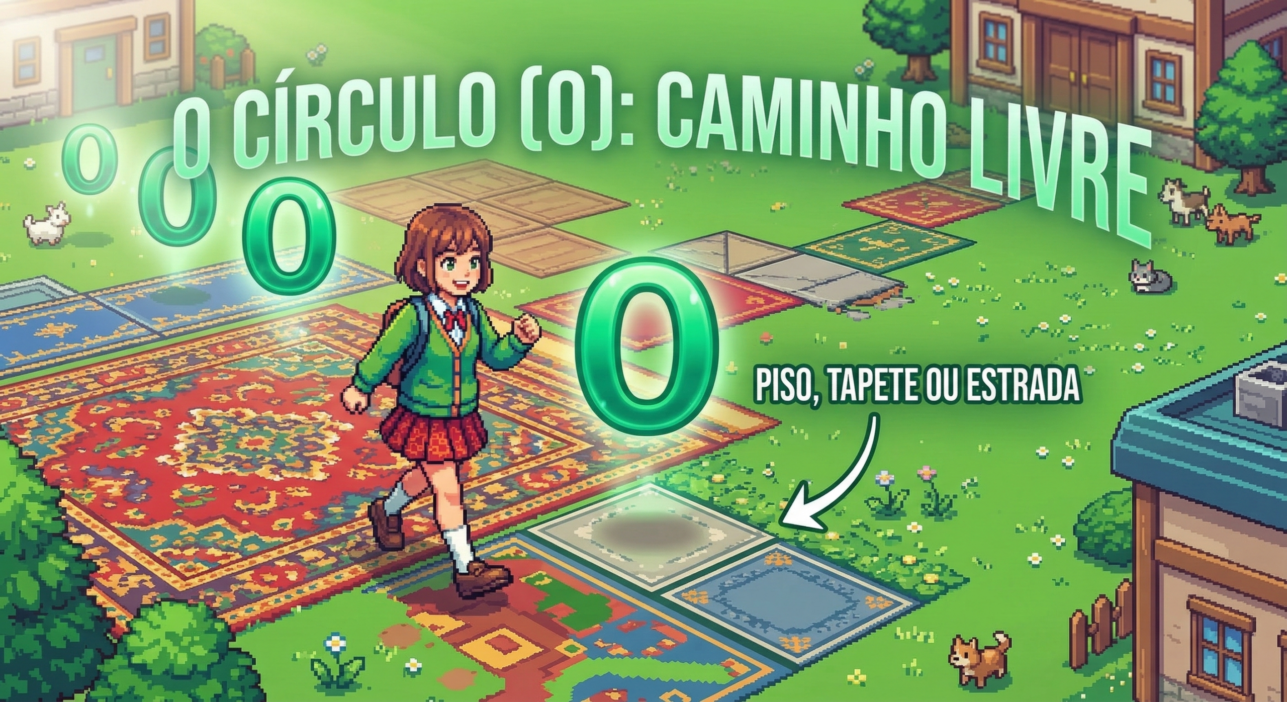 Ilustração do símbolo de círculo verde (O).