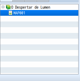 Painel de Lista de Mapas exibindo o primeiro mapa MAP001.