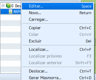 Menu de contexto com a opção Editar selecionada.