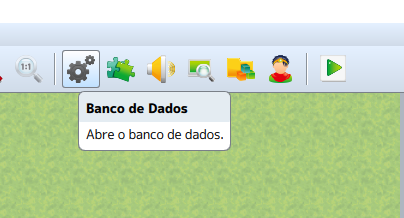 Ícone de engrenagens na barra superior.
