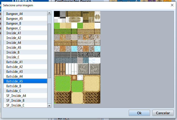 Janela de seleção de imagem exibindo a lista de arquivos.
