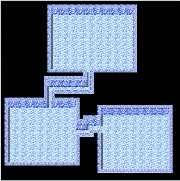 Visão superior do editor de mapas exibindo o labirinto criado automaticamente.