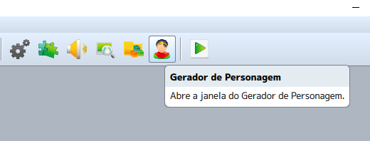Destaque no ícone do Gerador de Personagem na barra superior.