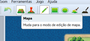 Ícone Mapa selecionado na barra de ferramentas.