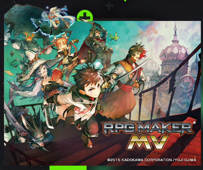 Arte oficial de abertura (splash screen) do RPG Maker MV.